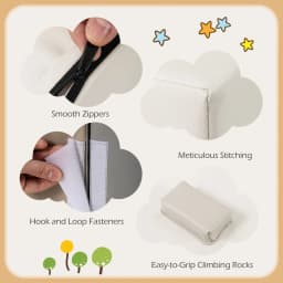 DORTALA 6 Piece Foam Climbing Toys Toddlers Climbing Toys w/EPE Foam-White