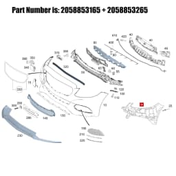 Front Bumper Bracket For Mercedes Benz C Class W205 C43 C450 C300 Front Upper Bumper Retainer Set 2015 2016 2017 2018 2058853165