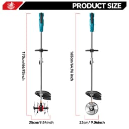 ONEVAN Brushless 2in1 Electric Tiller Cultivator Rototiller Cordless 9inch Lawn Mower Garden Tool For Makita 18V Battery Pin