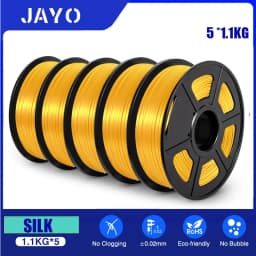 JAYO Filament PLA Plus Silk 5 Rolls 3D Printer Filament 1.75mm 1kg No Bubble 3D Printer Materials for FDM 3D Printing Materials