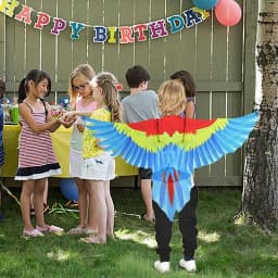 Bird Costume cape and Mask Parrot Wings Cape Dress up Shawl Cloak for Day Festival Masquerade Party Boys Girls
