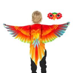 Bird Costume cape and Mask Parrot Wings Cape Dress up Shawl Cloak for Day Festival Masquerade Party Boys Girls