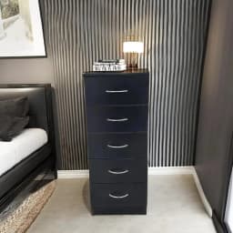 Home Treats Chest of Drawers - 5 Drawers Black Bedroom Wooden Furniture. Anti-Bowing Storage Organiser for Any Room