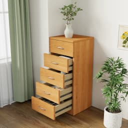 Home Treats Chest of Drawers - 5 Drawers Black Bedroom Wooden Furniture. Anti-Bowing Storage Organiser for Any Room