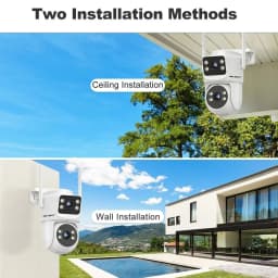 GENBOLT PTZ WiFi Security Camera Outdoor, CCTV Camera with Dual View, Lens Home Surveillance IP Camera with Color Night