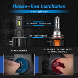 BEVINSEE 110W H15 LED High Beam+DRL CANbus 11000LM LED Headlight Bulbs for VW Golf 7 6 BMW Mercedes Audi A3 A6 6000K White 12V