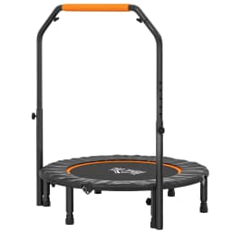 HOMCOM 40" Foldable Mini Fitness Trampoline w/ Foam Handle, Orange