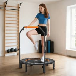 HOMCOM 40" Foldable Mini Fitness Trampoline w/ Foam Handle, Orange