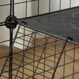 PawHut Pet Playpen DIY Small Animal Cage for Rabbit Ferret Chinchilla - Black