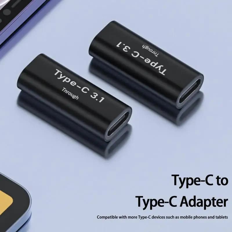 1pcs USB Type C Adapter Female to Female 10GBbps Portable Charge Adapter Fast Charging Cable for Phone Tablet Sync Adapter