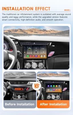 9'' 6115 Intelligent Screen Android 14 Car Radio Multimedia Video Player for Citroen C3 DS3 2010-2016 GPS Carplay Auto 4G RDS
