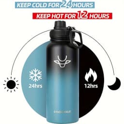Double Vacuum Insulated Water Bottle – 950ml/1180ml Stainless Steel Travel Mug with Straw, Perfect for Biking, Hiking, Hallowee