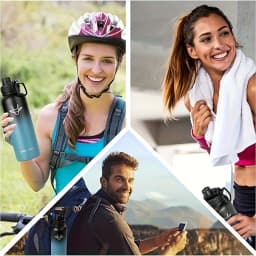 Double Vacuum Insulated Water Bottle – 950ml/1180ml Stainless Steel Travel Mug with Straw, Perfect for Biking, Hiking, Hallowee