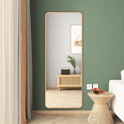 Haodirect Full Length Mirror with Rounded Corners for Hanging on Doors, Wall-mounted Dressing Mirror for Bedroom and Living Room