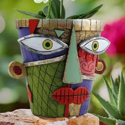 Abstract Planter For Indoors Funny Flower Pot For Balcony Unique Art Abstract Resin Face Flower Pot Indoor Outdoor Patio Home