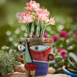 Abstract Planter For Indoors Funny Flower Pot For Balcony Unique Art Abstract Resin Face Flower Pot Indoor Outdoor Patio Home