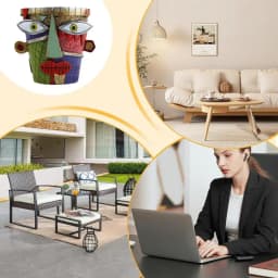 Abstract Planter For Indoors Funny Flower Pot For Balcony Unique Art Abstract Resin Face Flower Pot Indoor Outdoor Patio Home