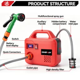 ONEVAN 260W Electric Water Pump 150M Cordless Watering Machine Rechargeable Garden Watering Tools For Makita 18V Battery Pin