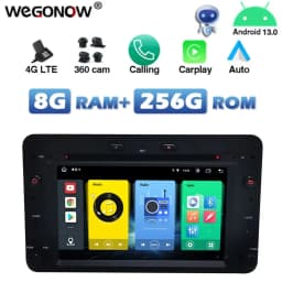 4G SIM DSP Carplay Auto Android 13.0 8G+256G Car DVD Player Wifi Bluetooth RADIO GPS For Alfa Romeo 159 Sportwagon Spider Brera