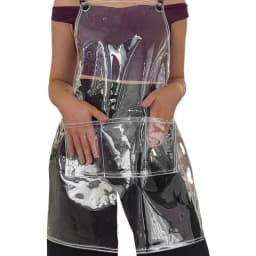Women TPU Transparent Apron For Barber Chef Kitchen Baking Painting Oil-proof Clear Aprons With Pocket Waterproof