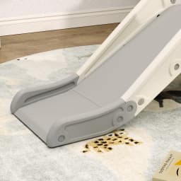 AIYAPLAY 3-in-1 Kids Slide with Basketball Hoop, Climber, Cream White