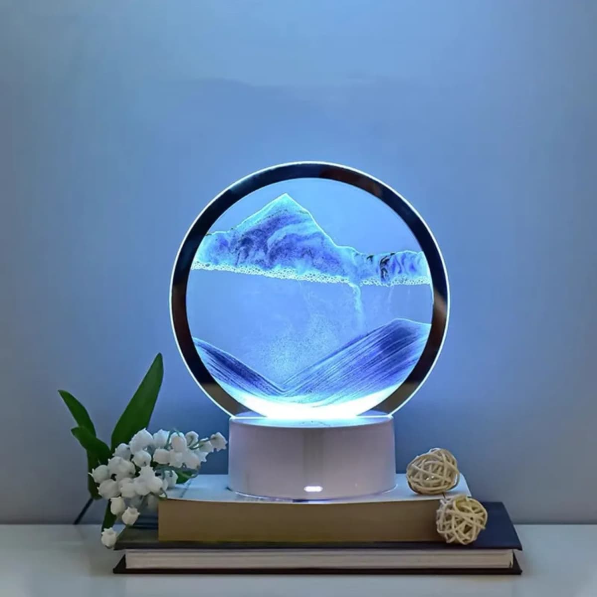 Romantic LED Sand Painting Lamp Control RGB LED Night Light Desk Lamp Christmas Gift Decor Creative Quicksand Table Lamp