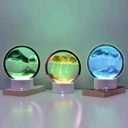 Romantic LED Sand Painting Lamp Control RGB LED Night Light Desk Lamp Christmas Gift Decor Creative Quicksand Table Lamp