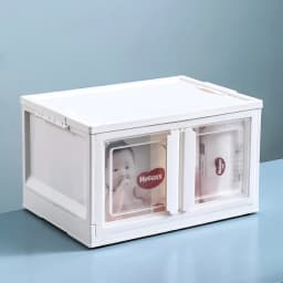 【Lifeideas】Double-Door Collapsible Storage Organizer Box with Wheels Livingroom Bedroom Clothes Books Toys