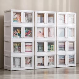 【Lifeideas】Double-Door Collapsible Storage Organizer Box with Wheels Livingroom Bedroom Clothes Books Toys