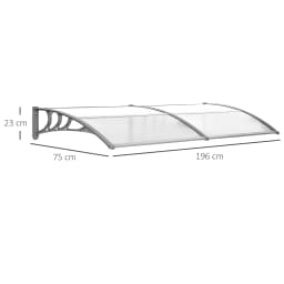 Door Canopy Awning Outdoor Window Rain Shelter Coverfor Door Porch 196 x75cm