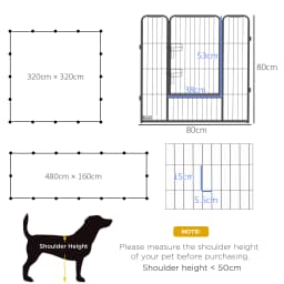 PawHut 16 Panels Heavy Duty Puppy Play Pen for Small, Medium Dogs 80Hcm