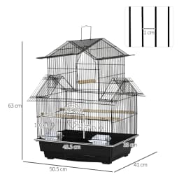 PawHut Metal Bird Cage Small w/ Perch Food Container Handle for Finch Canary