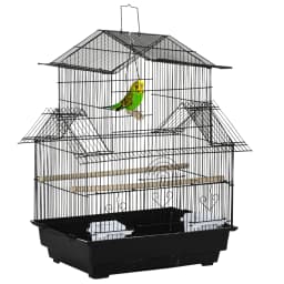 PawHut Metal Bird Cage Small w/ Perch Food Container Handle for Finch Canary