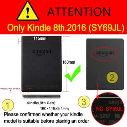 Magnetic Smart Fabric Kindle Case For Kindle 8th SY69JL Generation 2016 Smart Shell Leather Flip Cover Shell Auto Sleep Wake