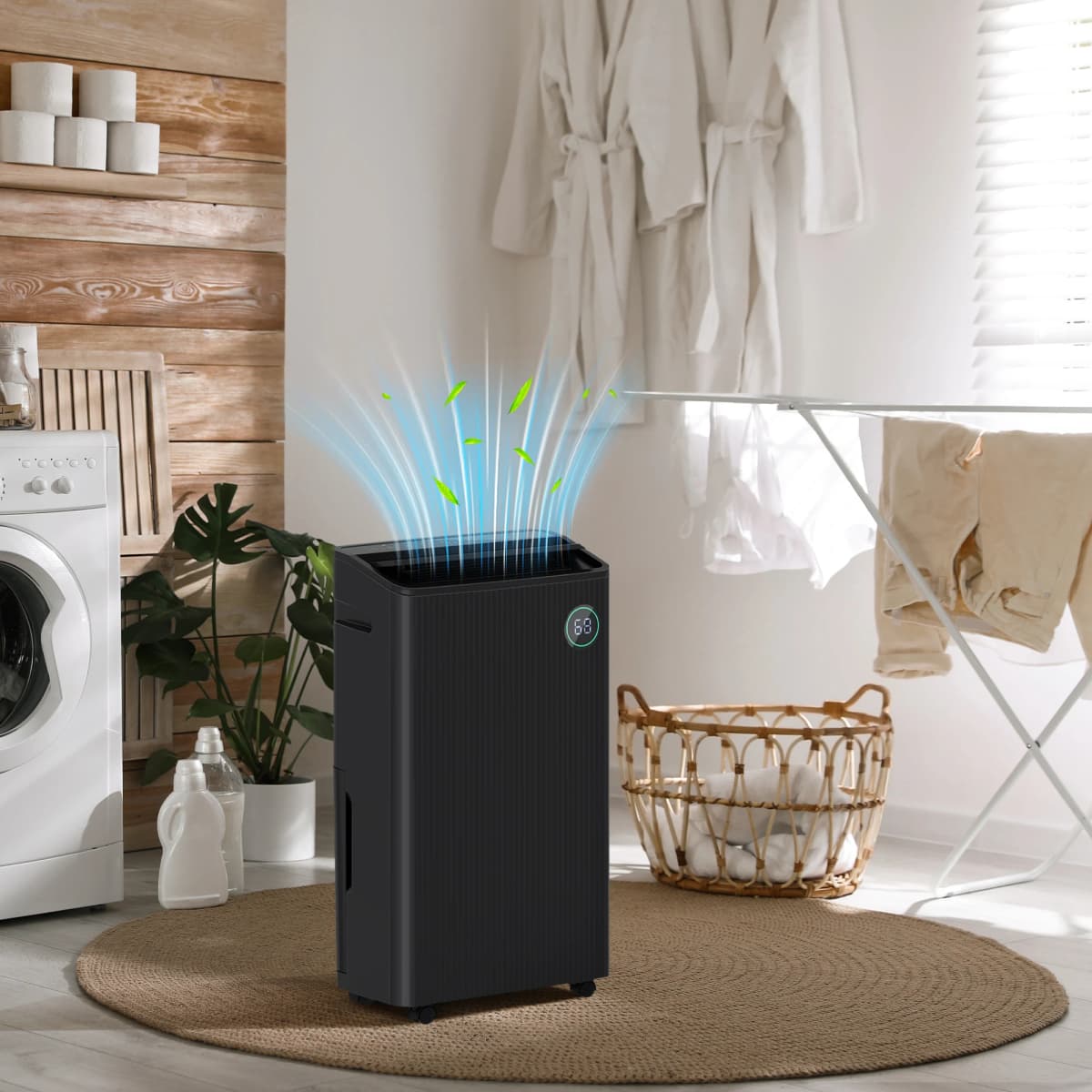HOMCOM 16L/Day Quiet Air Dehumidifier with Purifier, UVC, Ioniser, Timer