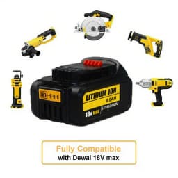 2x8.0Ah Charger Replacement For Dewalt 18V Battery Li-Ion DCB184 DCB184-XJ DCB182 Lithim XR