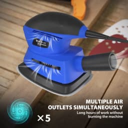 Electric Palm Sander,Random Orbital Sander 2000 RPM Random Orbit Detail Sander with Dust Extraction Port + 6Free Sanding Sheetst