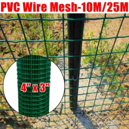 DayPlus PVC Wire Mesh, Galvanized Steel Green Coating Metal Wire Mesh for Chicken Coop Barrier Poultry Enclosures Garden Fence