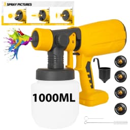 1000ML Paint Sprayer Cordless Rechargeable For DeWalt 18V Battery Powered HVLP Power Spray Gun XR UK Tool Only
