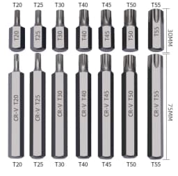 40PCS Hex Torx Star Spline Bit Socket Set 3/8"1/2" Drive Adapters Long Short Reach Allen Key with Red Case