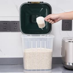 Voltsify Large Capacity Transparent Kitchen Organizer with Flip-Top Lid, Wide-Mouth Design for Rice, Flour, Grains & Dry Goods