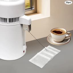 20 Pcs Activated Charcoal Water Filters, Activated Carbon Filter Sachets for Distiller, Distiller Replacement Bags, for Home