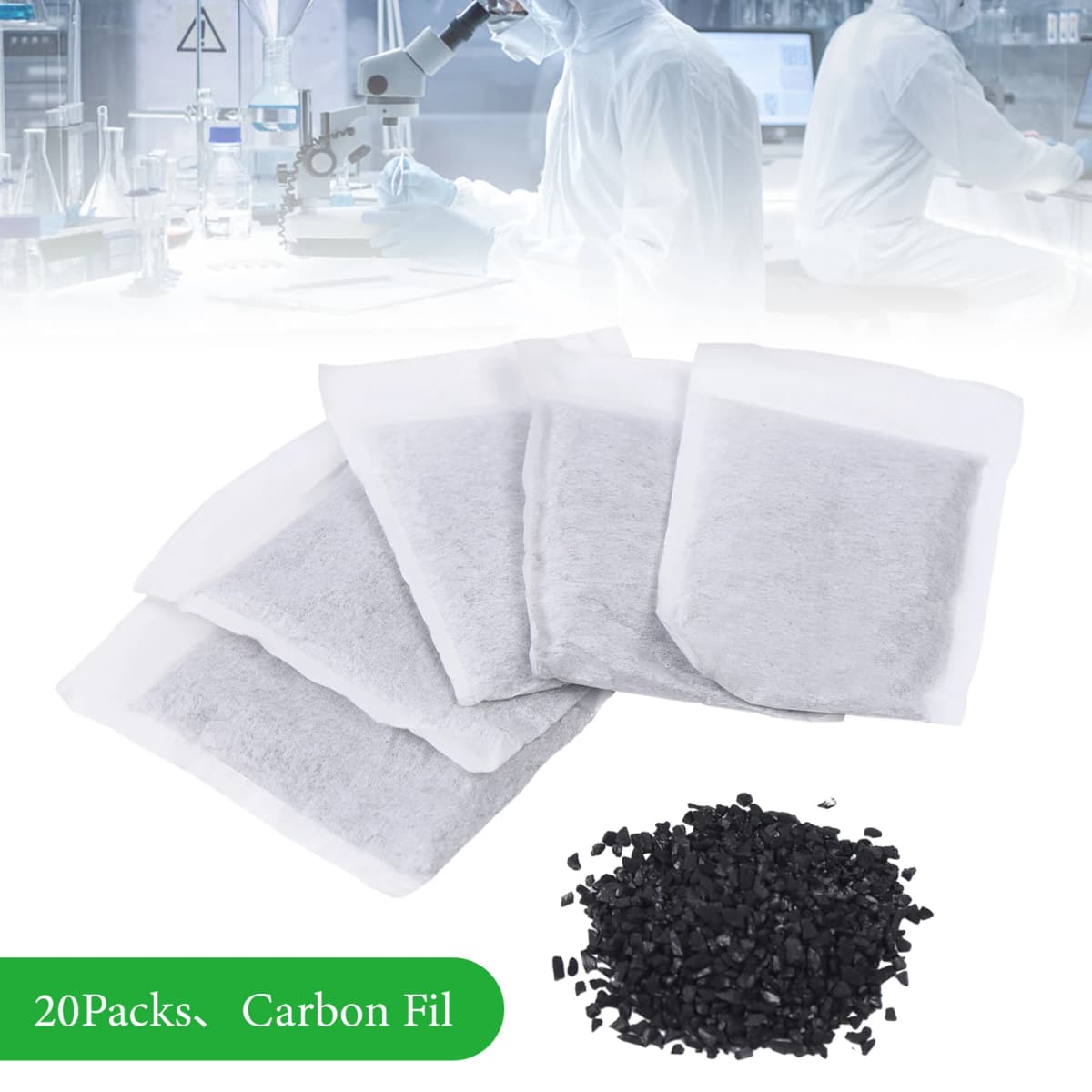 20 Pcs Activated Charcoal Water Filters, Activated Carbon Filter Sachets for Distiller, Distiller Replacement Bags, for Home
