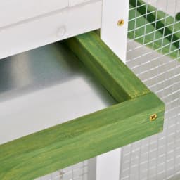 PawHut Rabbit Hutch Wood Bunny Cage for Outdoor Indoor w/ Pull Out Tray Ramp