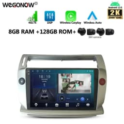2000*1200 360 Carplay 8G+128G Android 13.0 Car DVD Player GPS WIFI Bluetooth Radio For Citroen C4 C-Triomphe C-Quatre 2004-2014
