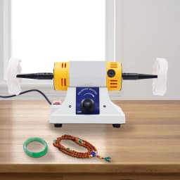320W Dual-head Polishing Machine Adjustable Speed Tabletop Grinder Jewelry Polisher Bench Lathe Polish Tool