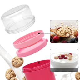 Overnight Oat Cup Glass With Lid And Spoon Double layer Sealed Food Breakfast Cup Portable Cereal Milk Salad Yogurt Cup