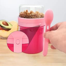 Overnight Oat Cup Glass With Lid And Spoon Double layer Sealed Food Breakfast Cup Portable Cereal Milk Salad Yogurt Cup