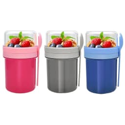 Overnight Oat Cup Glass With Lid And Spoon Double layer Sealed Food Breakfast Cup Portable Cereal Milk Salad Yogurt Cup