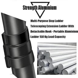 6.2 m / 20.3ft Step Ladder Aluminum Telescoping Ladde with Detachable Roof Hooks,330lbs Load Capacity,15 Steps Adjustable Height